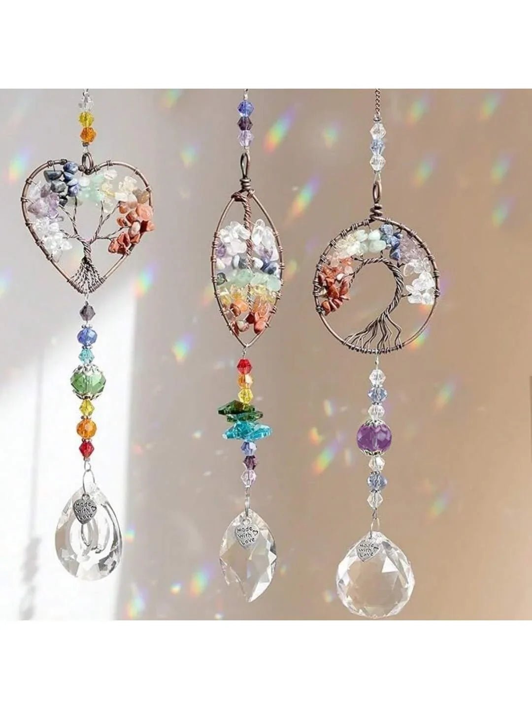 Tree of Life Crystal Suncatchers for Windows Hanging Sun Catchers Decor with Prisms for Home Indoor Outdoor Car Making Rainbows - Collective Awakening