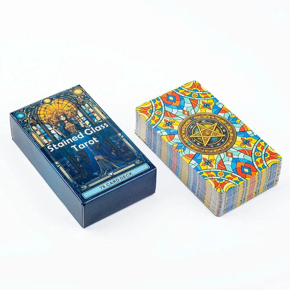 Stained Glass Tarot Card Deck – 78 Cards for Family & Divination
