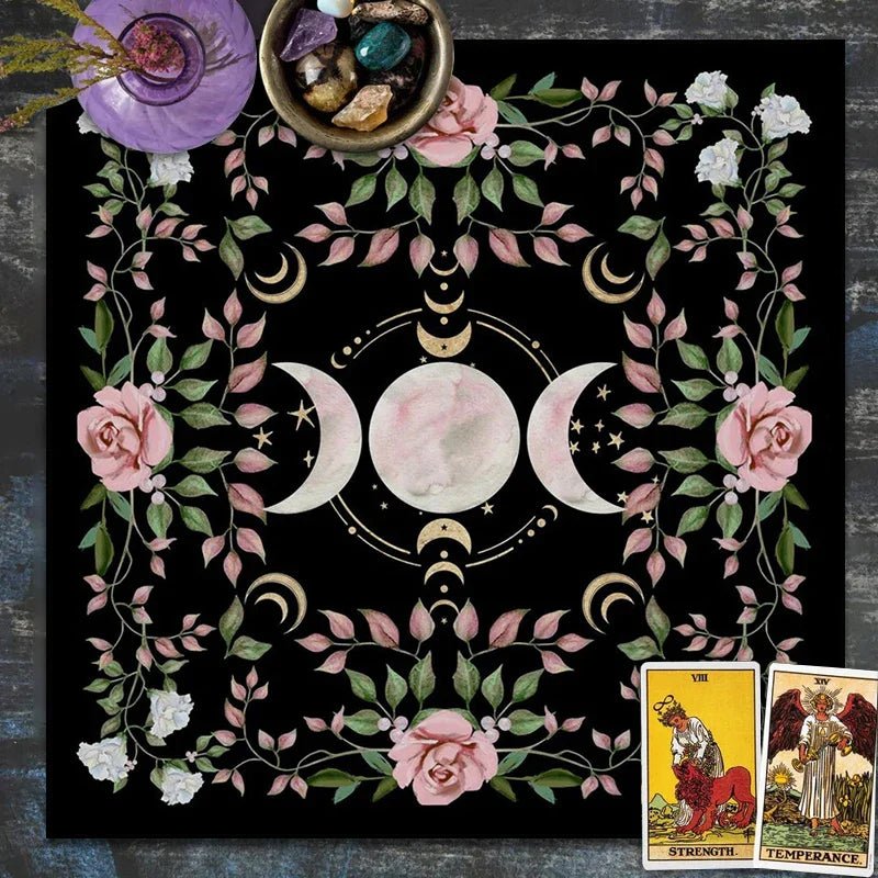 Cottagecore Triple Moon Altar Cloth - Collective Awakening