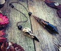 Obsidian Raven Skull Pendulum - Collective Awakening