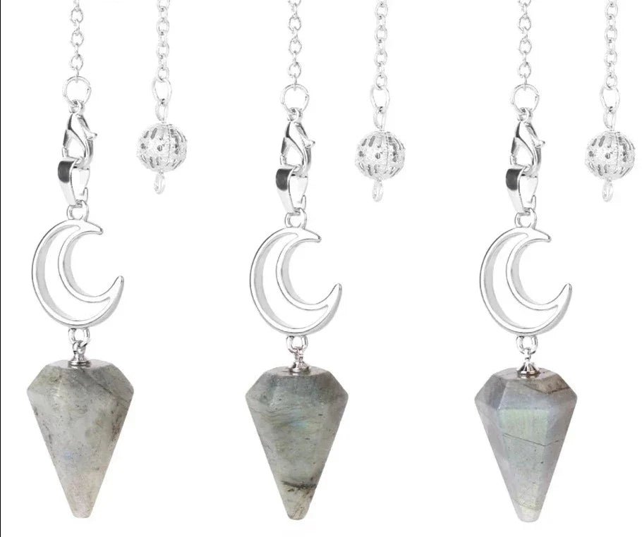 Crystal Crescent Moon Pendulums - Collective Awakening