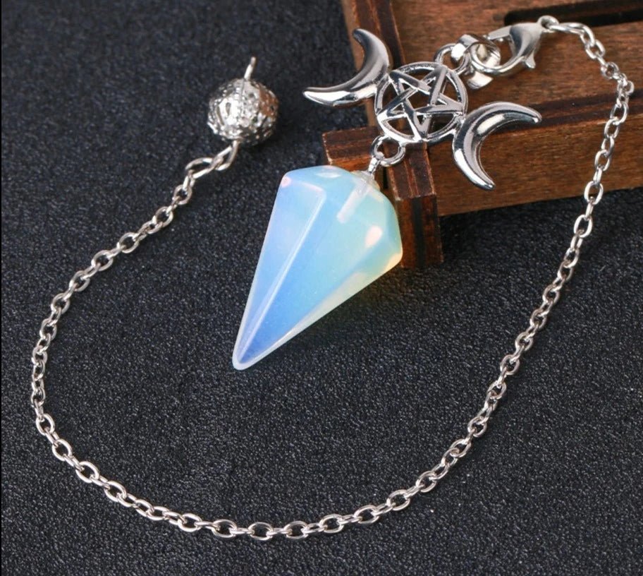 Triple Moon Pentacle Crystal Pendulums - Collective Awakening