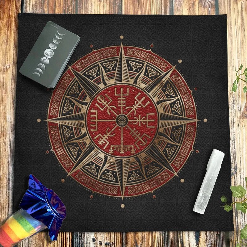 Triple Moon Pentacle and Runic Altar Cloth - Collective Awakening