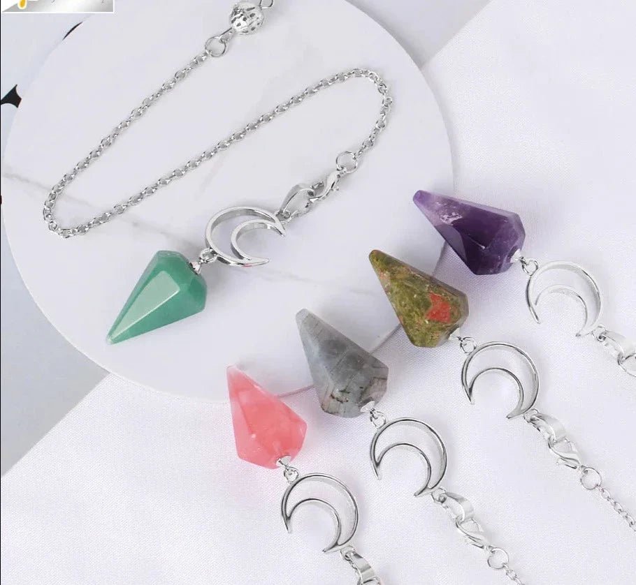 Crystal Crescent Moon Pendulums - Collective Awakening