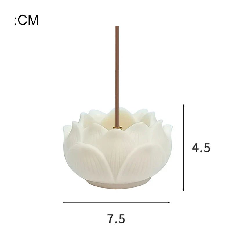 Ceramic Lotus Incense Burner Brass Gourd - shape Incense Holder Incense Stick Holder for Yoga Meditation Spa Home Decor - Collective Awakening