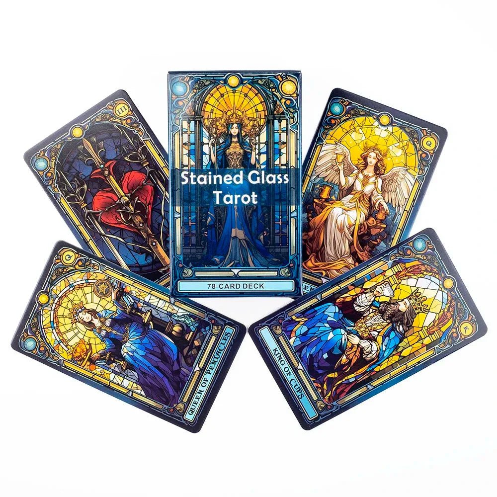 Stained Glass Tarot Card Deck – 78 Cards for Family & Divination - Collective Awakening