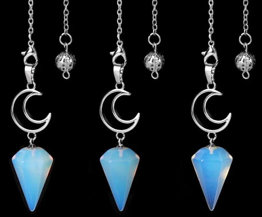 Crystal Crescent Moon Pendulums - Collective Awakening