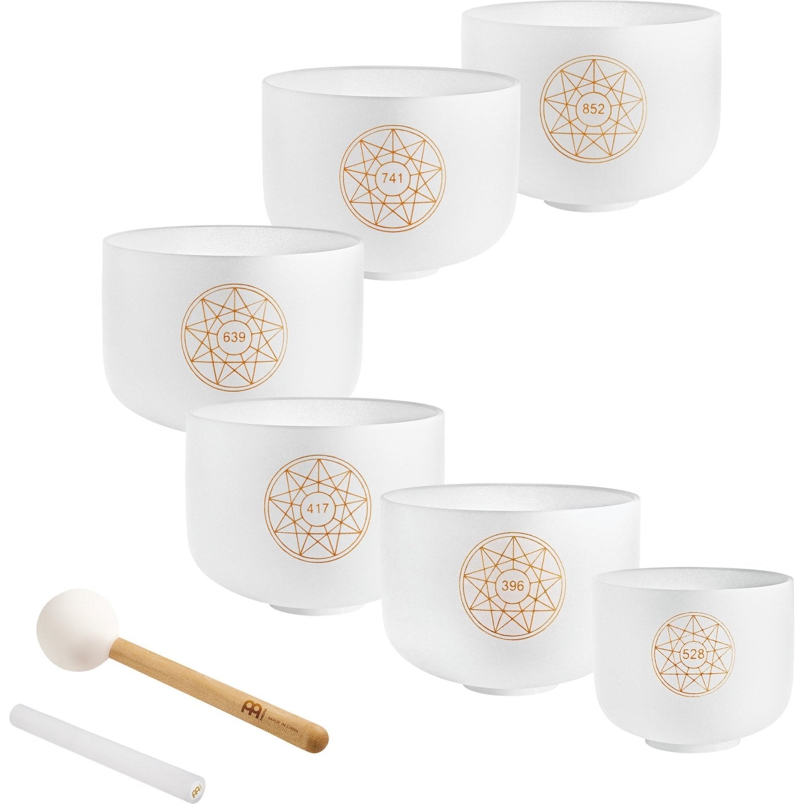 Solfeggio Crystal Singing Bowl Set (396, 417, 528, 639, 741, 852 Hz) - Collective Awakening