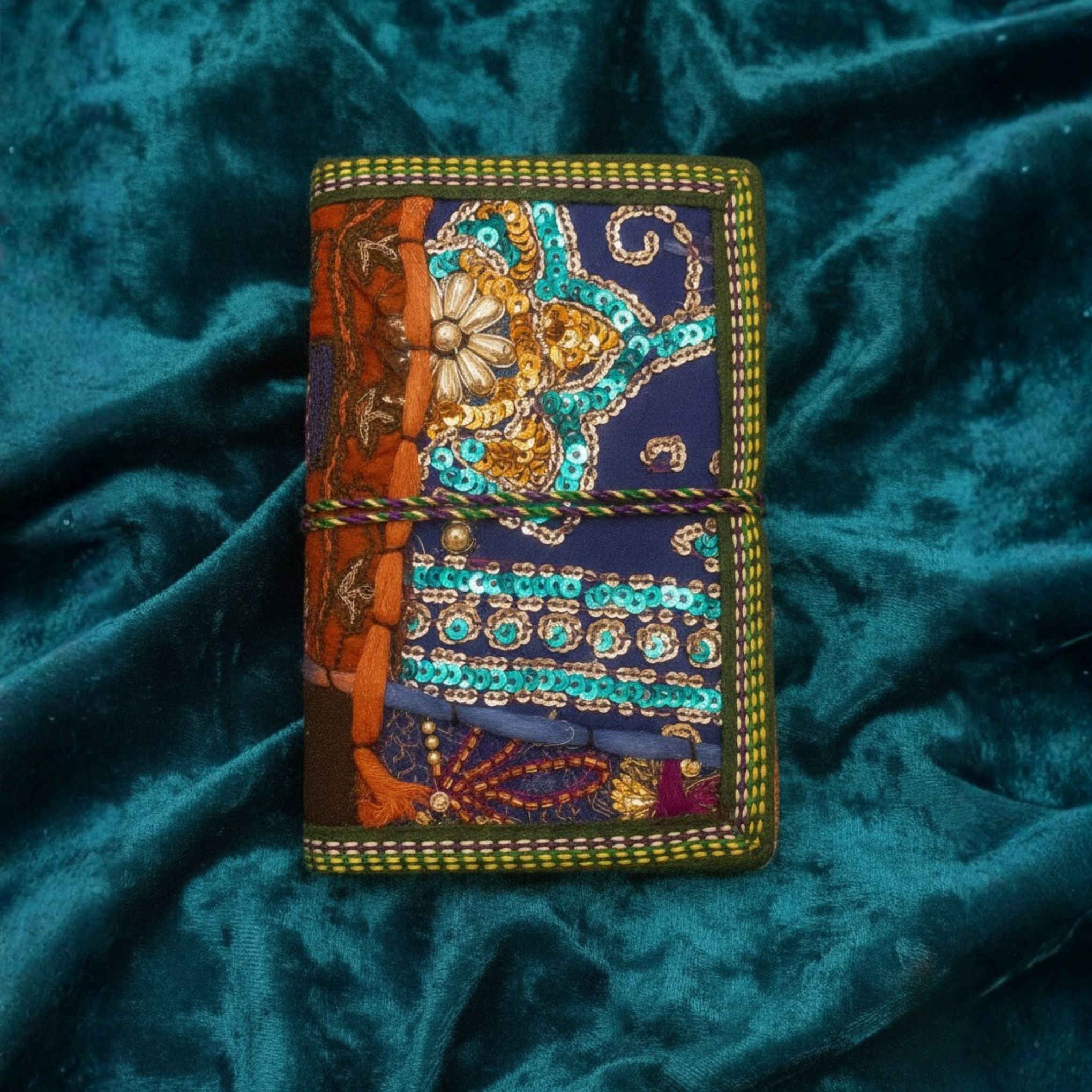Handcrafted Sari Fabric Bound Notebook Journal - Collective Awakening