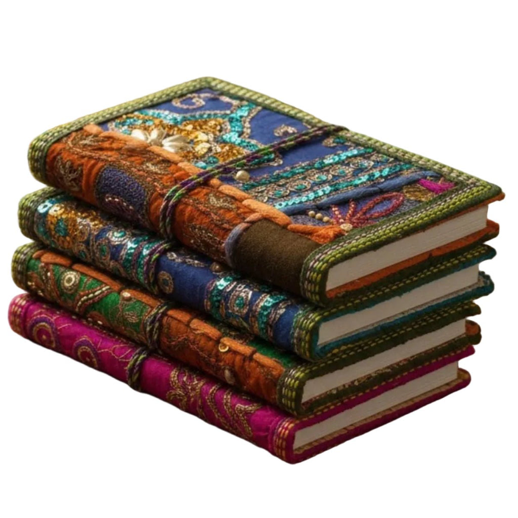Handcrafted Sari Fabric Bound Notebook Journal - Collective Awakening