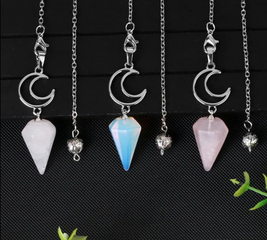 Crystal Crescent Moon Pendulums - Collective Awakening
