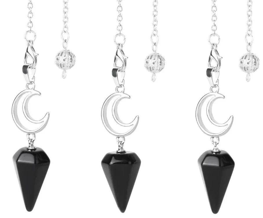 Crystal Crescent Moon Pendulums - Collective Awakening