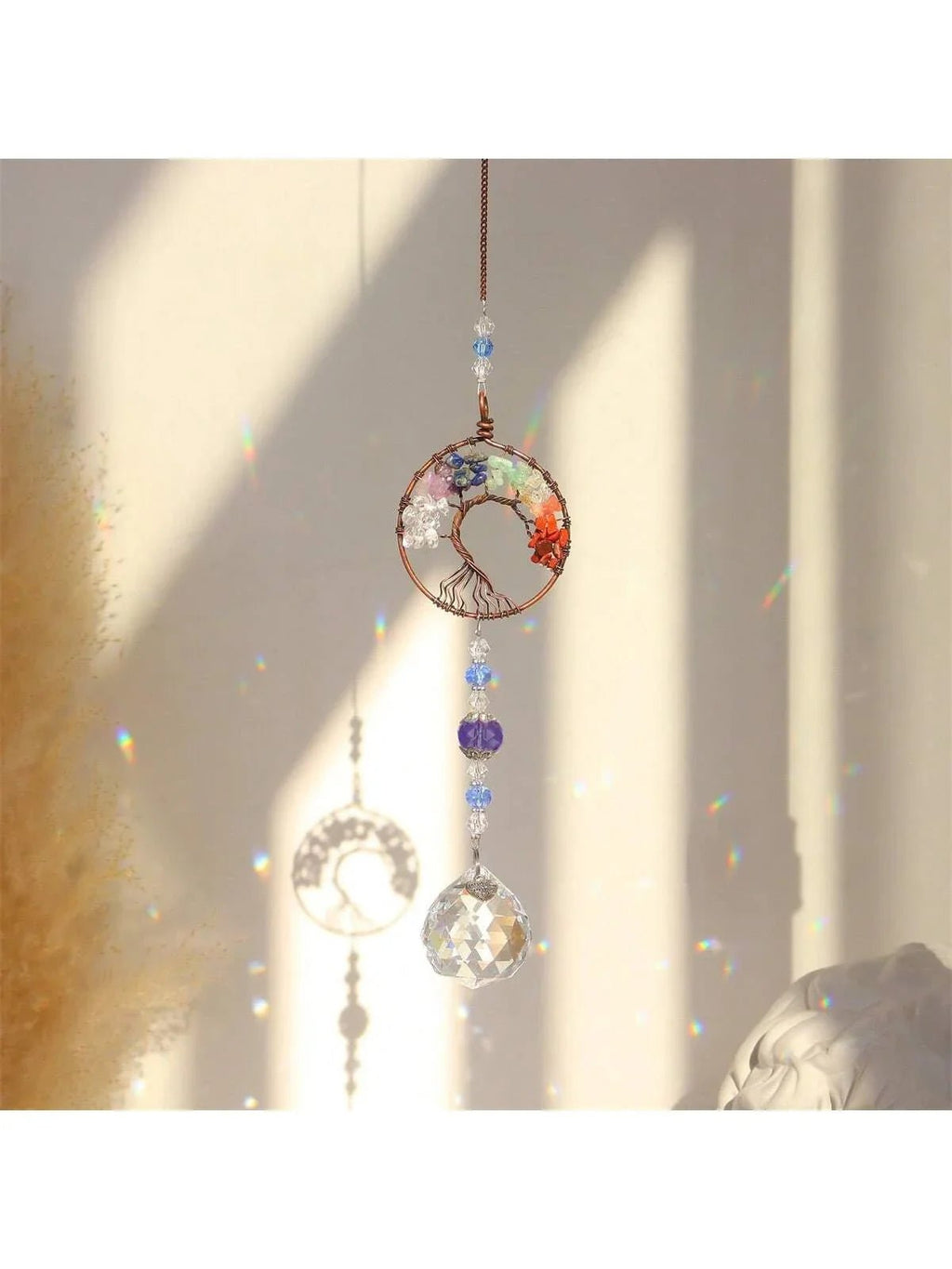 Tree of Life Crystal Suncatchers for Windows Hanging Sun Catchers Decor with Prisms for Home Indoor Outdoor Car Making Rainbows - Collective Awakening