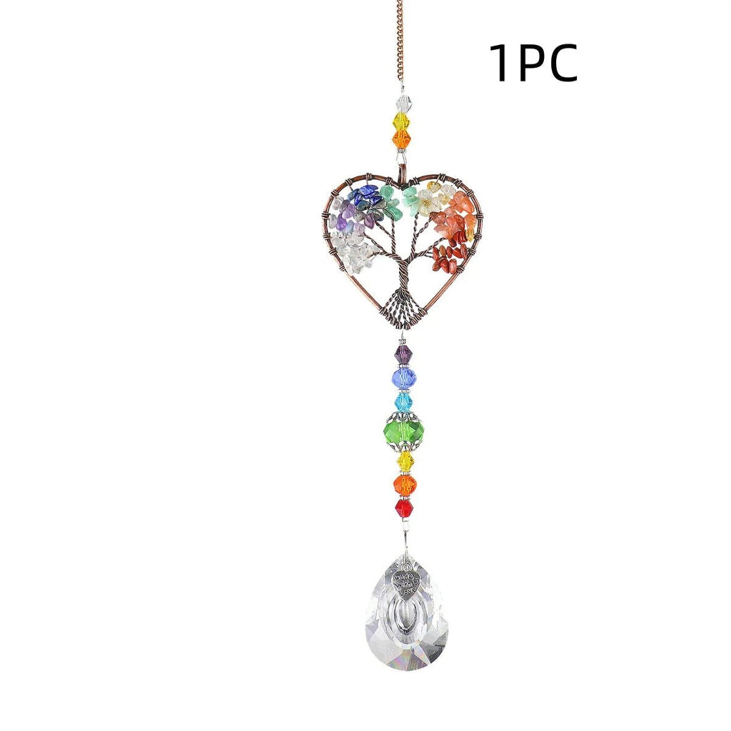 Tree of Life Crystal Suncatchers for Windows Hanging Sun Catchers Decor with Prisms for Home Indoor Outdoor Car Making Rainbows - Collective Awakening