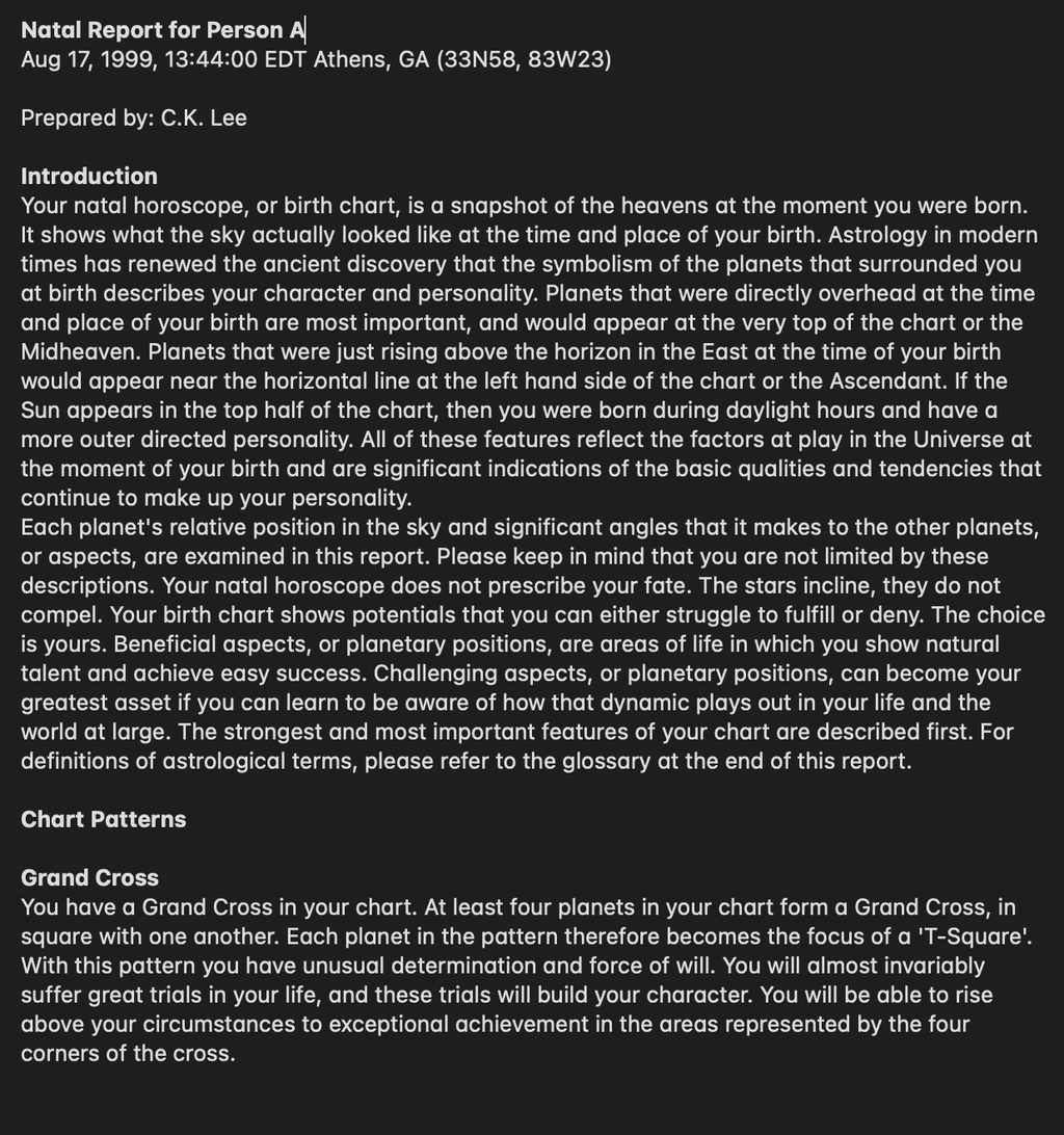 Astrology Services — Natal (Birth) Chart Report - Collective Awakening