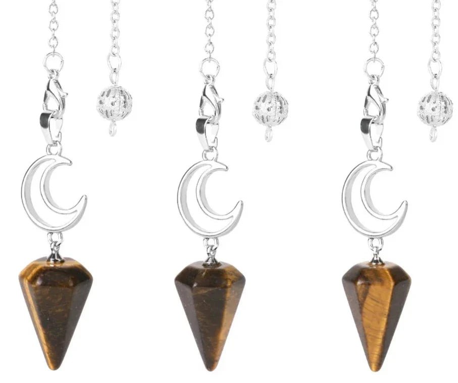 Crystal Crescent Moon Pendulums - Collective Awakening