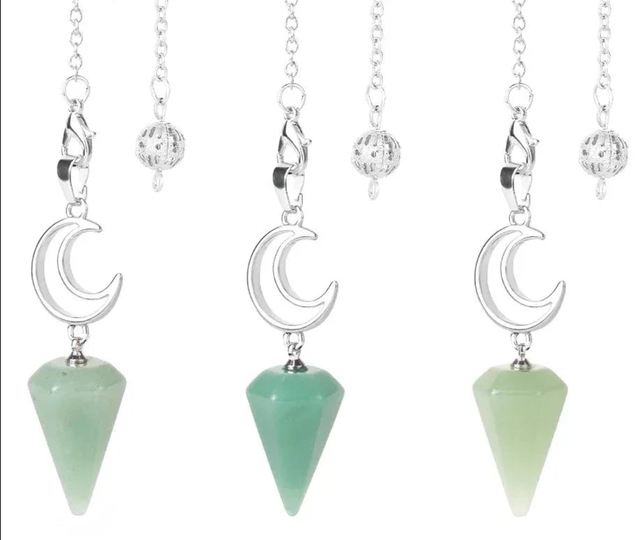 Crystal Crescent Moon Pendulums - Collective Awakening