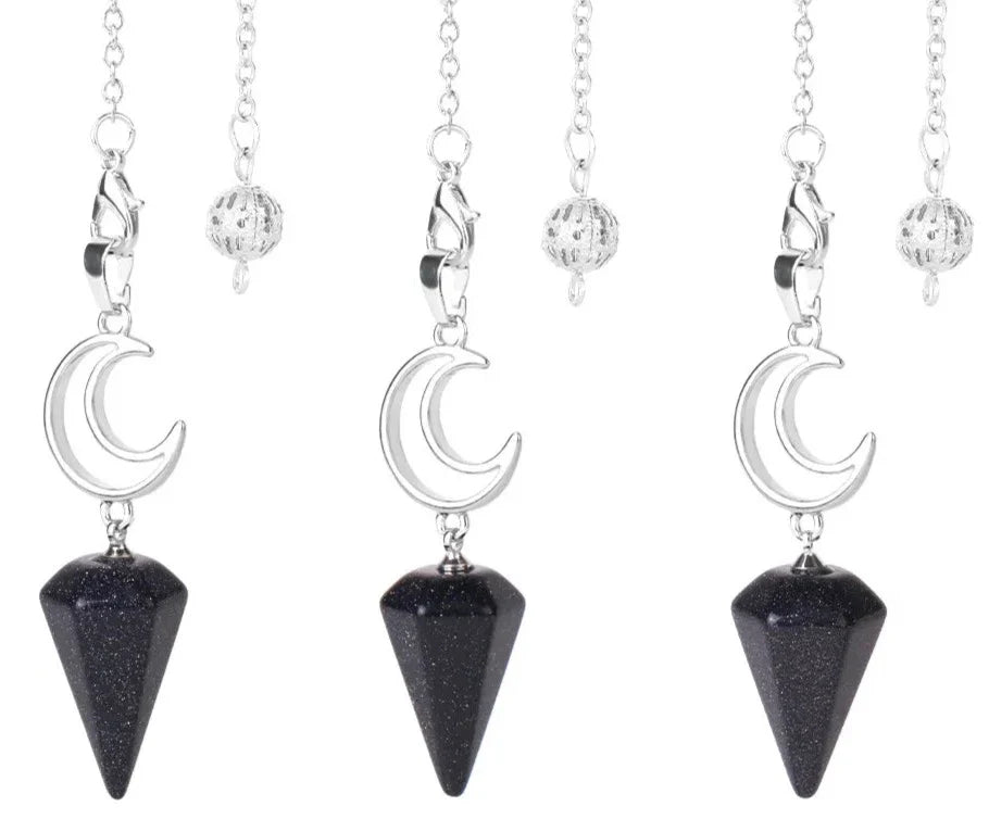 Crystal Crescent Moon Pendulums - Collective Awakening