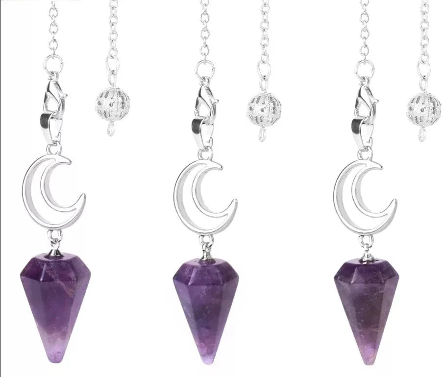 Crystal Crescent Moon Pendulums - Collective Awakening