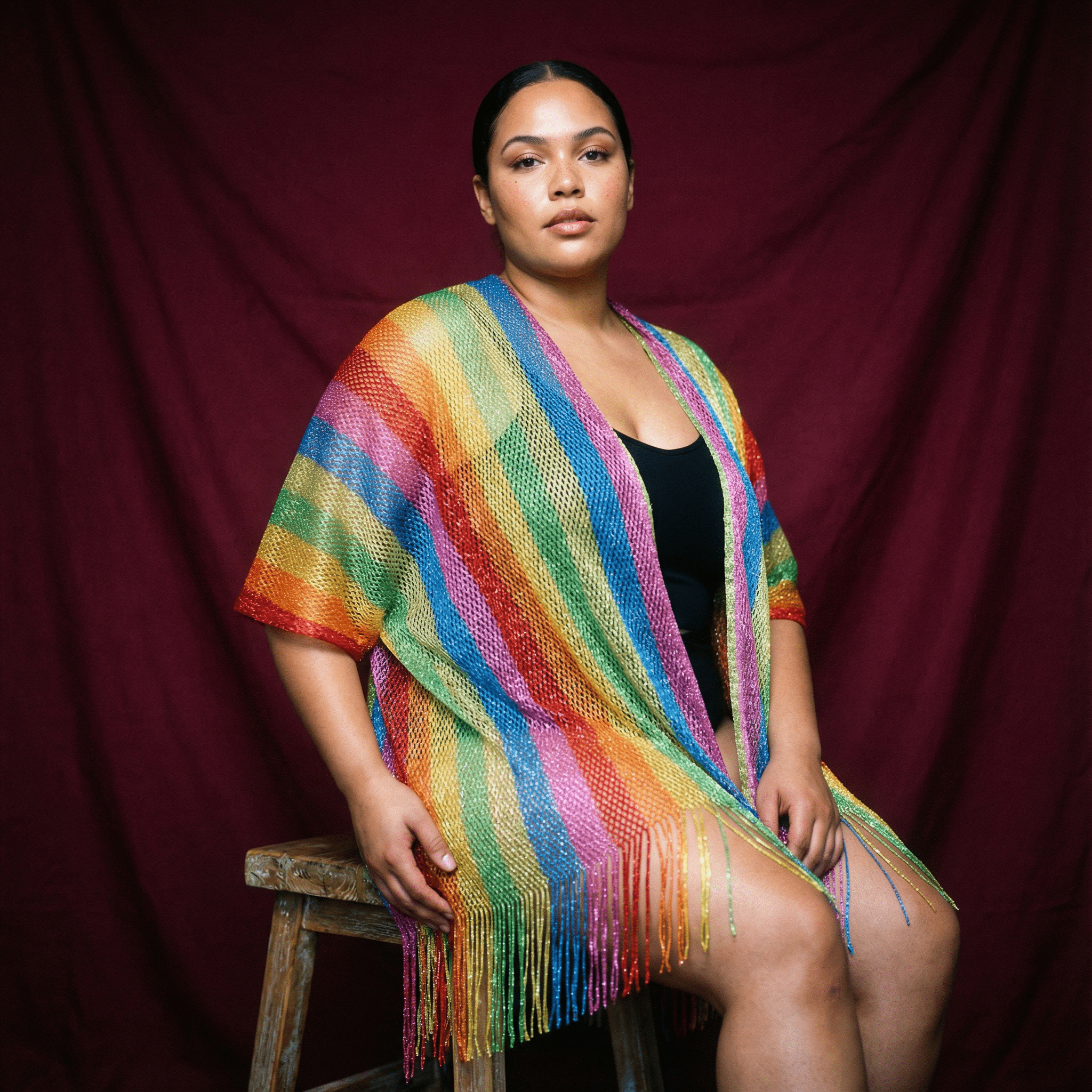 Shimmer Mesh Pride Scarf Wrap in Rainbow Stripe | Unisex Summer Shawl LGBTQ Pride - Collective Awakening