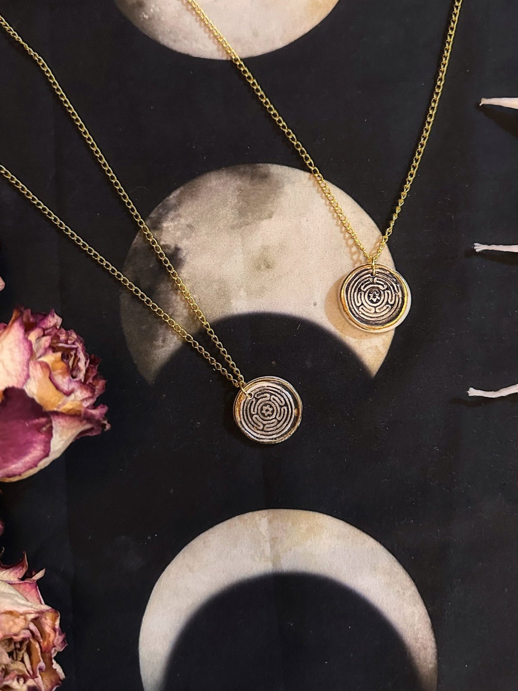 Strophalos of Hecate Wheel Porcelain Talisman - Necklace - Collective Awakening