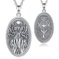 Triple Moon Goddess Sterling Silver Necklace - Collective Awakening