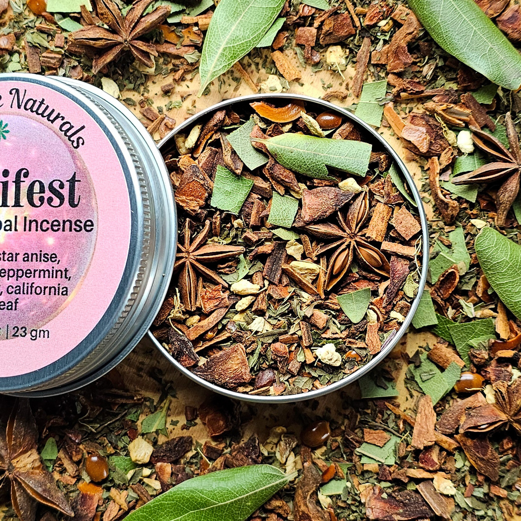 Manifest Herbal Incense – Cinnamon Bay Leaf Ritual Blend for Abundance, Intention & Positive Energy - Collective Awakening