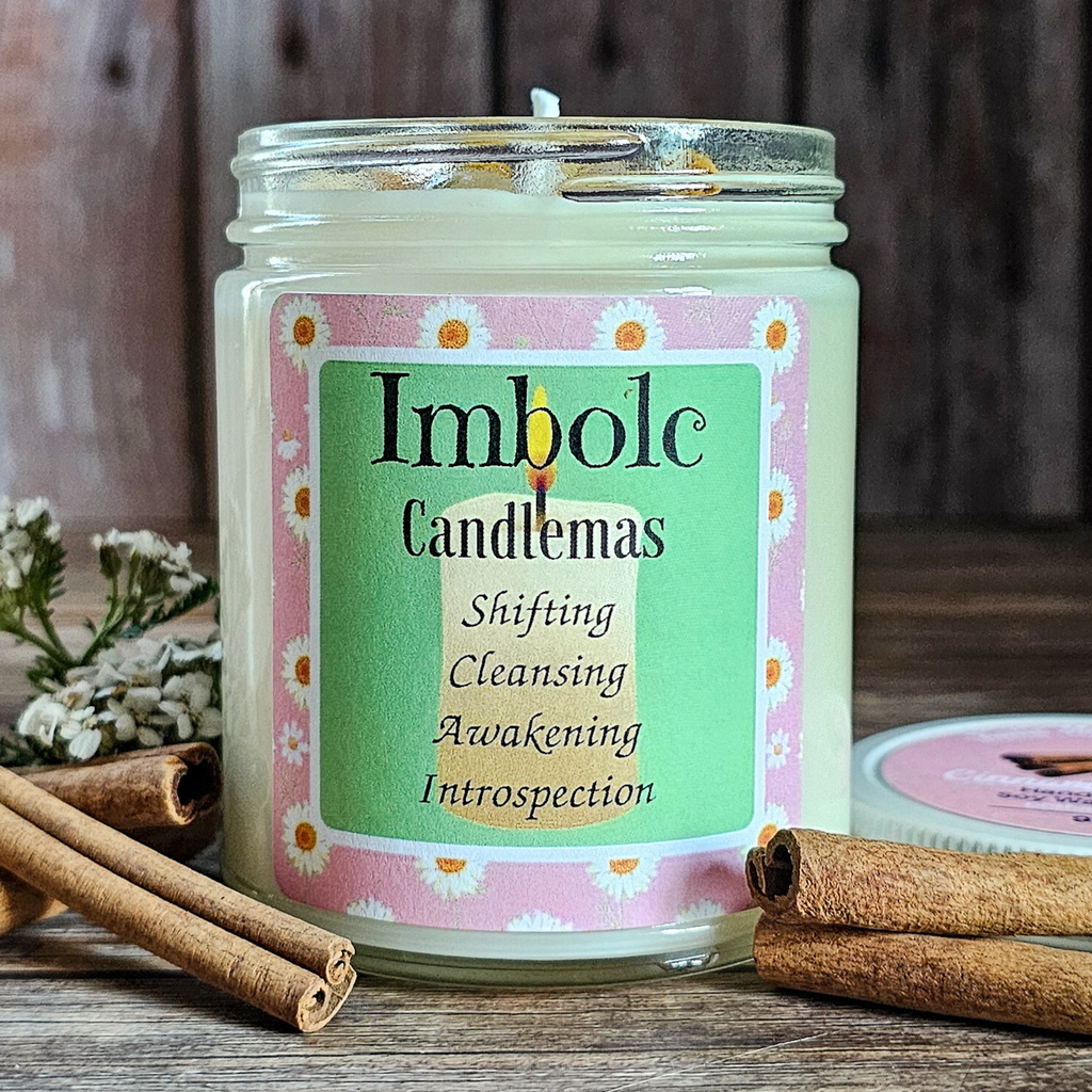 Imbolc Ritual Candle – Cinnamon Spice Soy Candle for Renewal, Cleansing & New Beginnings - Collective Awakening
