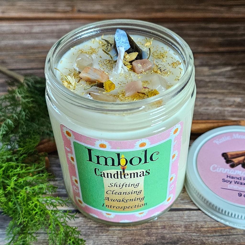 Imbolc Ritual Candle – Cinnamon Spice Soy Candle for Renewal, Cleansing & New Beginnings - Collective Awakening