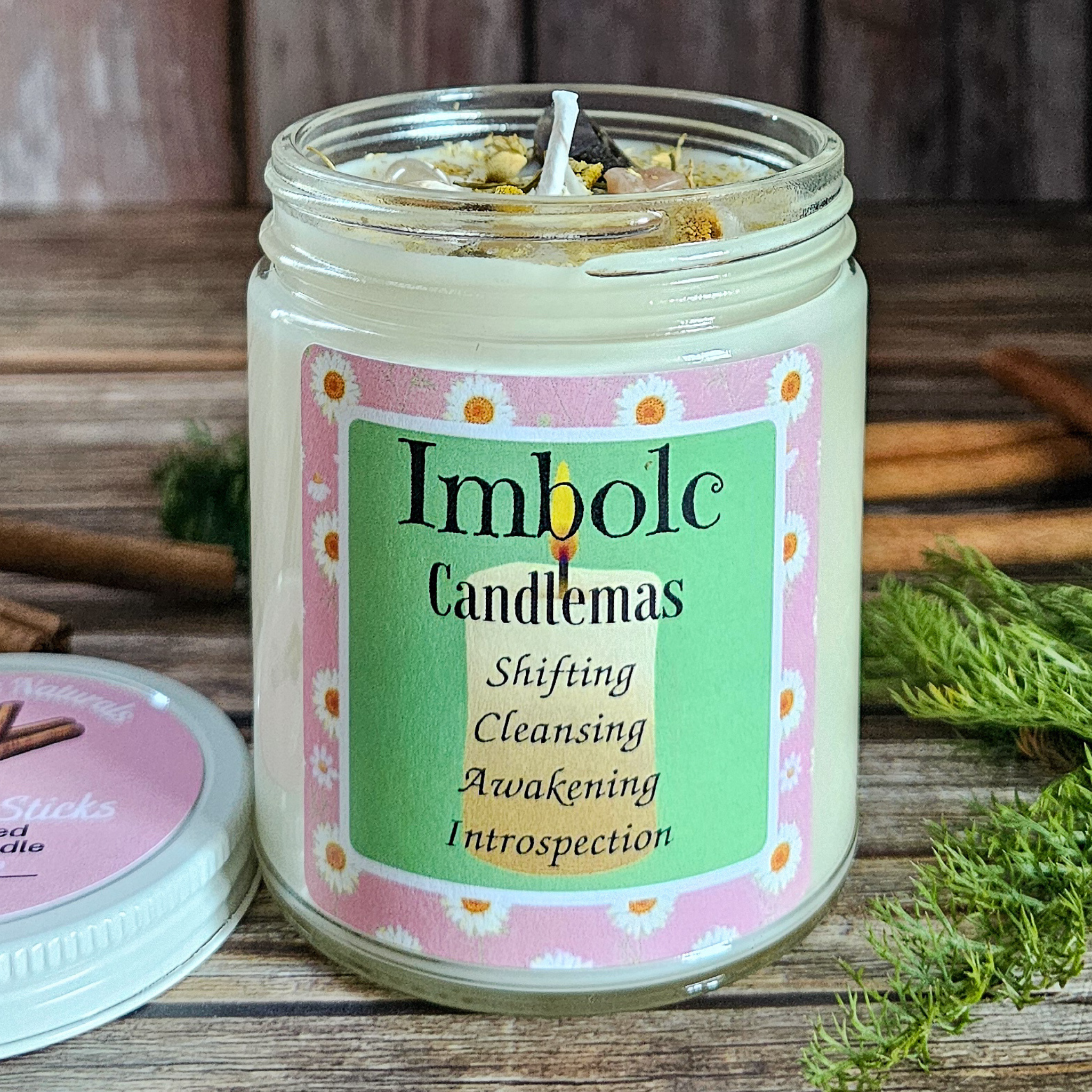 Imbolc Ritual Candle – Cinnamon Spice Soy Candle for Renewal, Cleansing & New Beginnings - Collective Awakening
