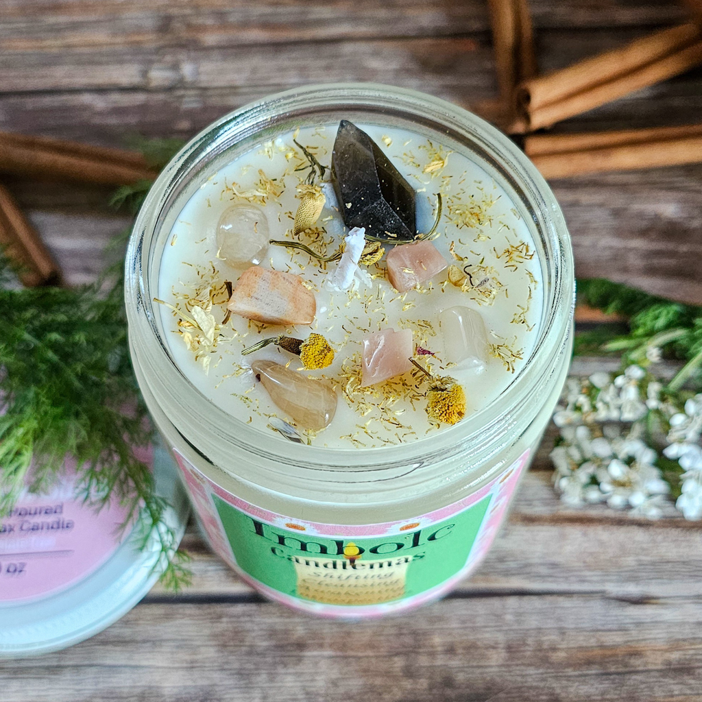Imbolc Ritual Candle – Cinnamon Spice Soy Candle for Renewal, Cleansing & New Beginnings - Collective Awakening
