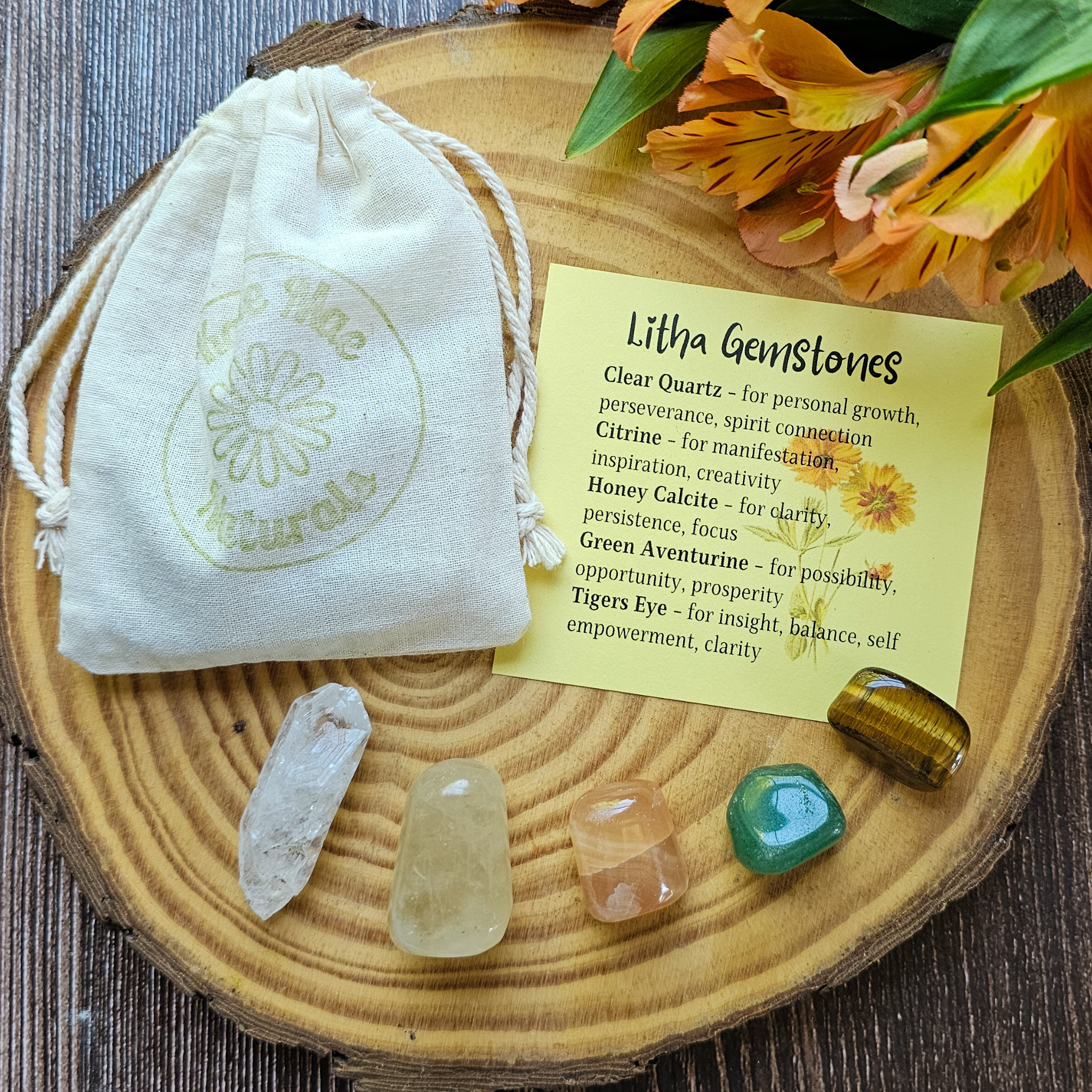 Litha Gemstone Set – Summer Solstice Crystal Collection for Joy, Growth & Solar Energy - Collective Awakening