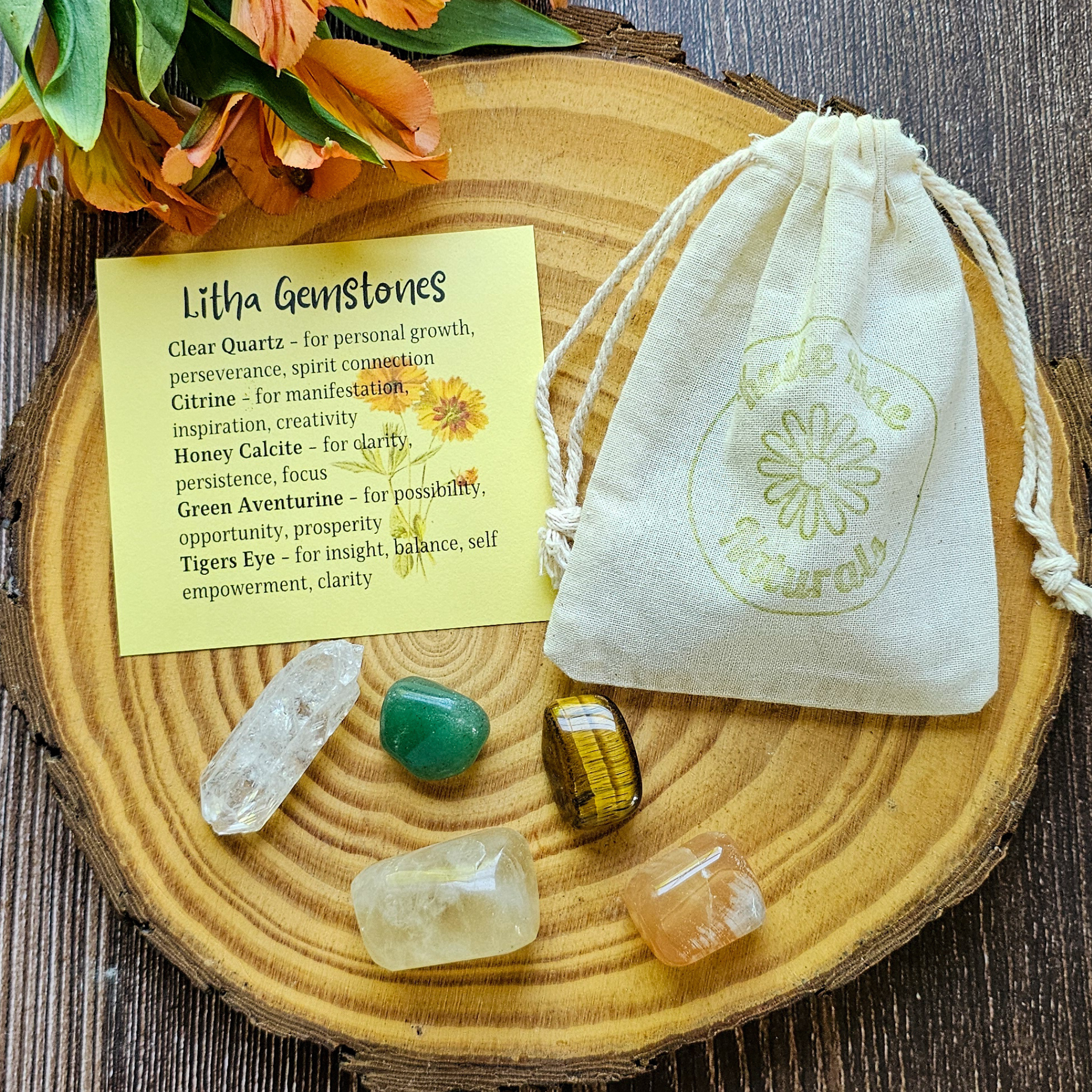 Litha Gemstone Set – Summer Solstice Crystal Collection for Joy, Growth & Solar Energy - Collective Awakening