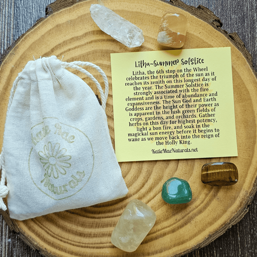 Litha Gemstone Set – Summer Solstice Crystal Collection for Joy, Growth & Solar Energy - Collective Awakening