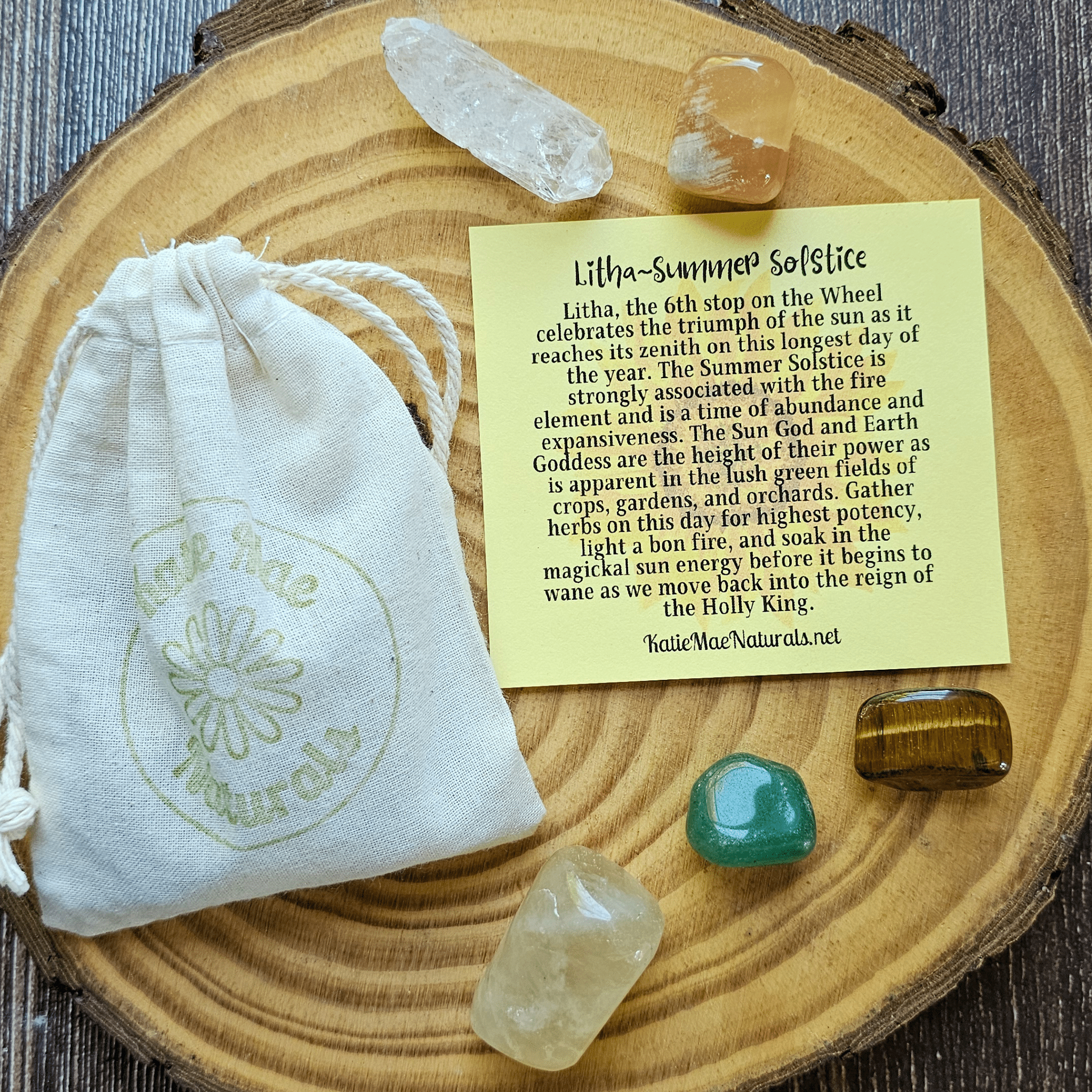 Litha Gemstone Set – Summer Solstice Crystal Collection for Joy, Growth & Solar Energy - Collective Awakening