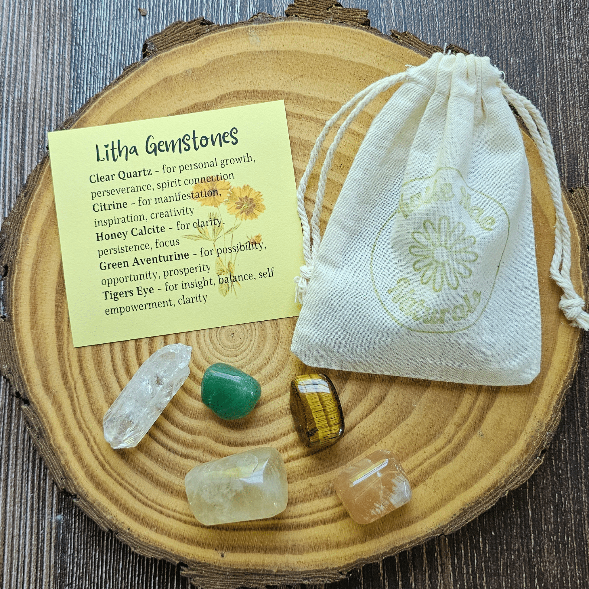 Litha Gemstone Set – Summer Solstice Crystal Collection for Joy, Growth & Solar Energy - Collective Awakening