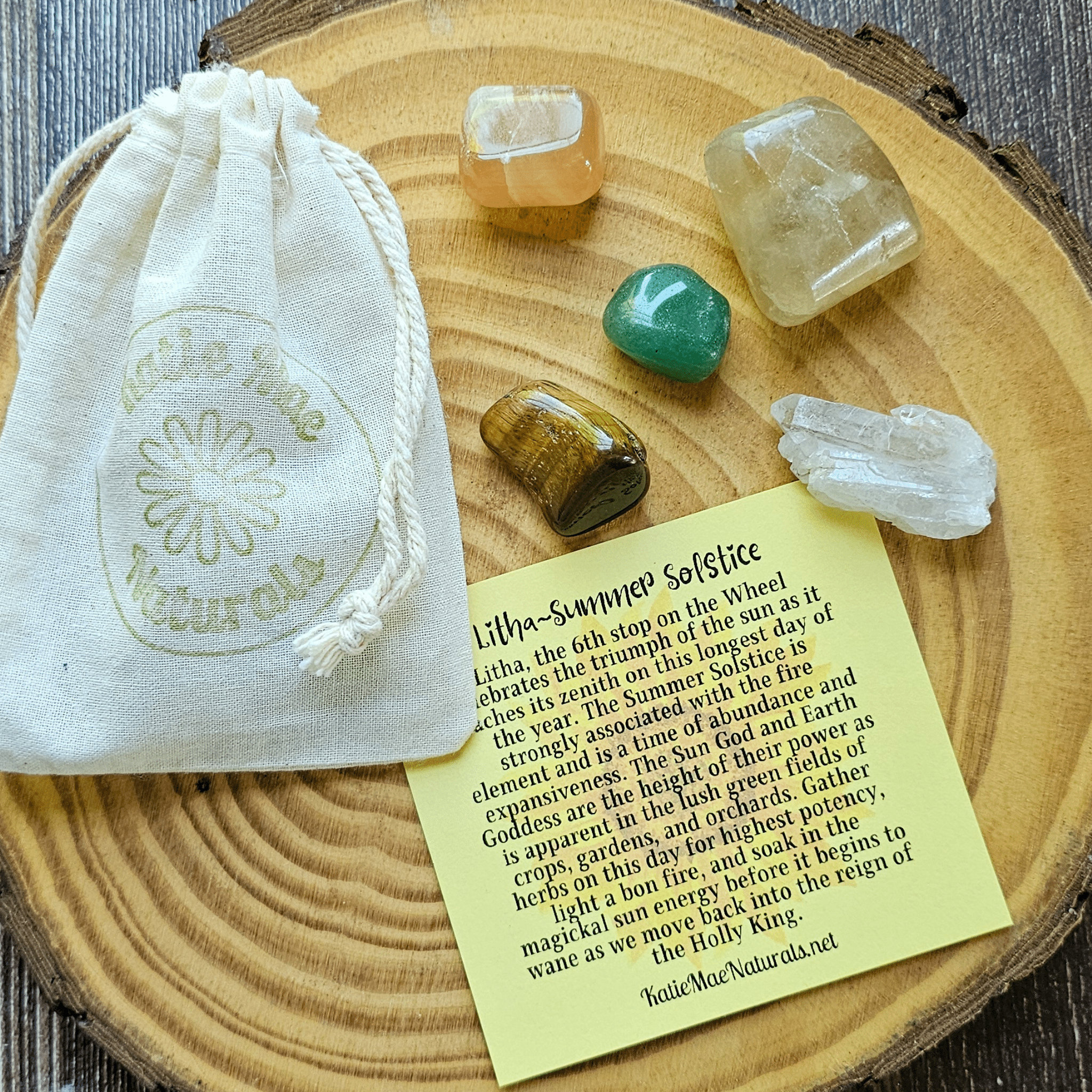Litha Gemstone Set – Summer Solstice Crystal Collection for Joy, Growth & Solar Energy - Collective Awakening