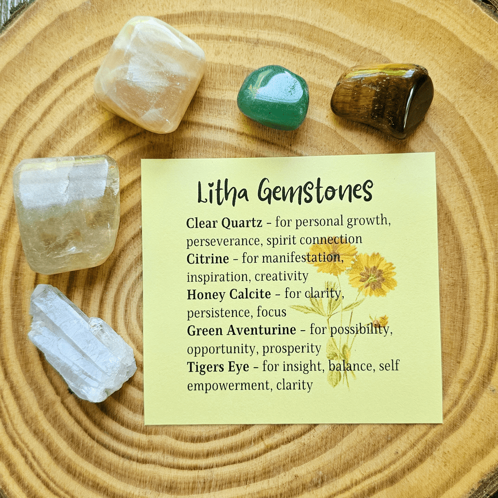 Litha Gemstone Set – Summer Solstice Crystal Collection for Joy, Growth & Solar Energy - Collective Awakening