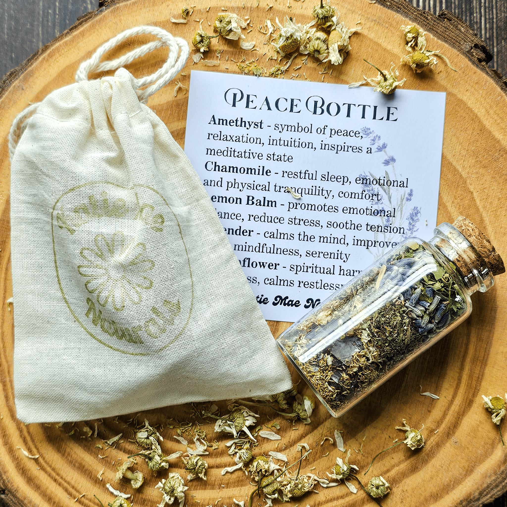 Peace Spell Bottle, Intention Setting for Relaxation and Calm - Collective Awakening