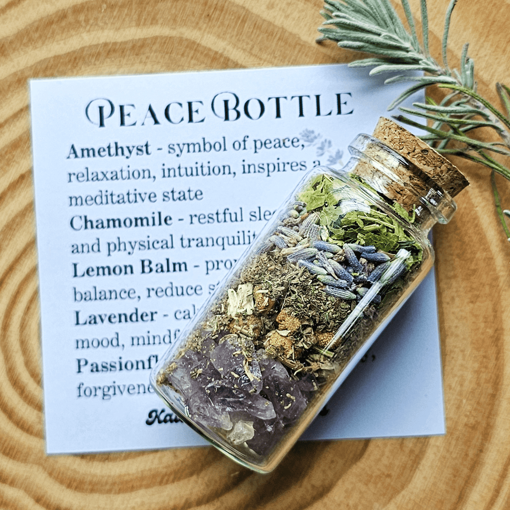 Peace Spell Bottle, Intention Setting for Relaxation and Calm - Collective Awakening