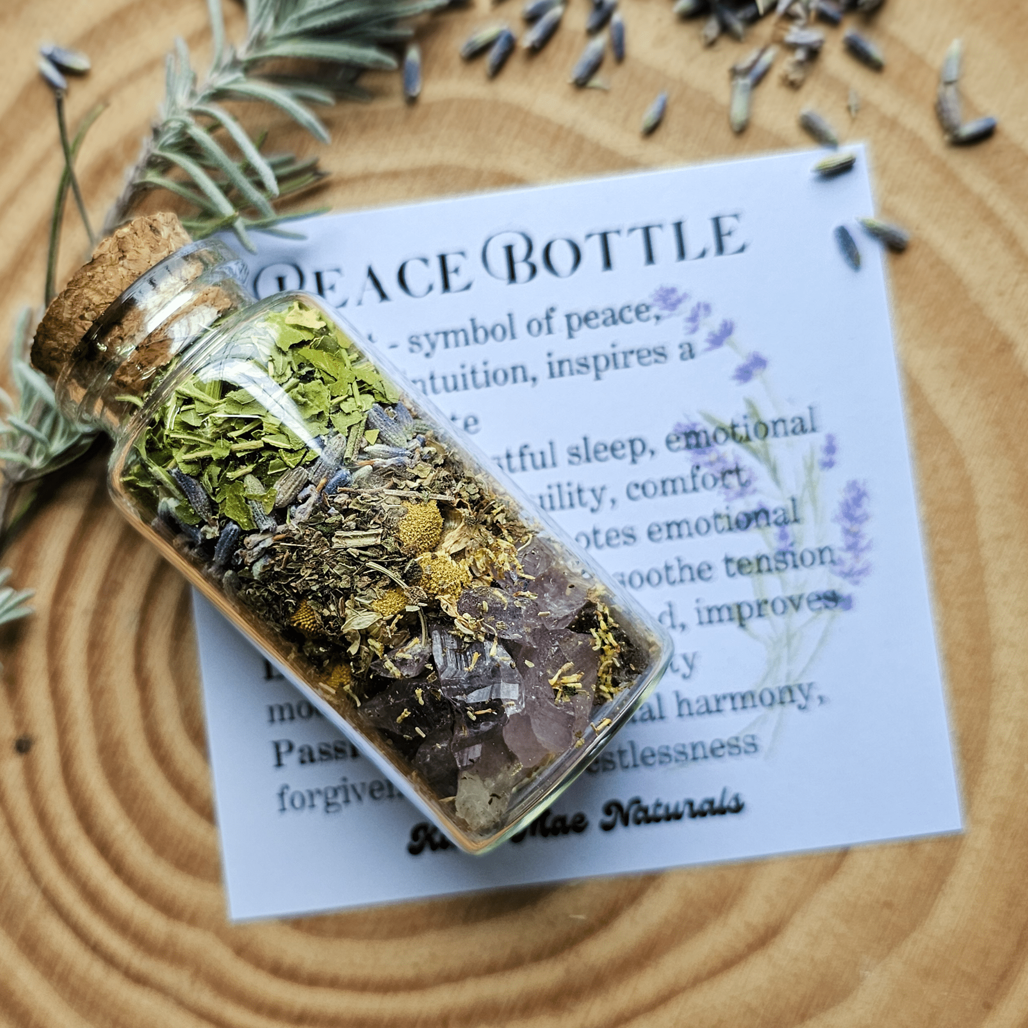 Peace Spell Bottle, Intention Setting for Relaxation and Calm - Collective Awakening