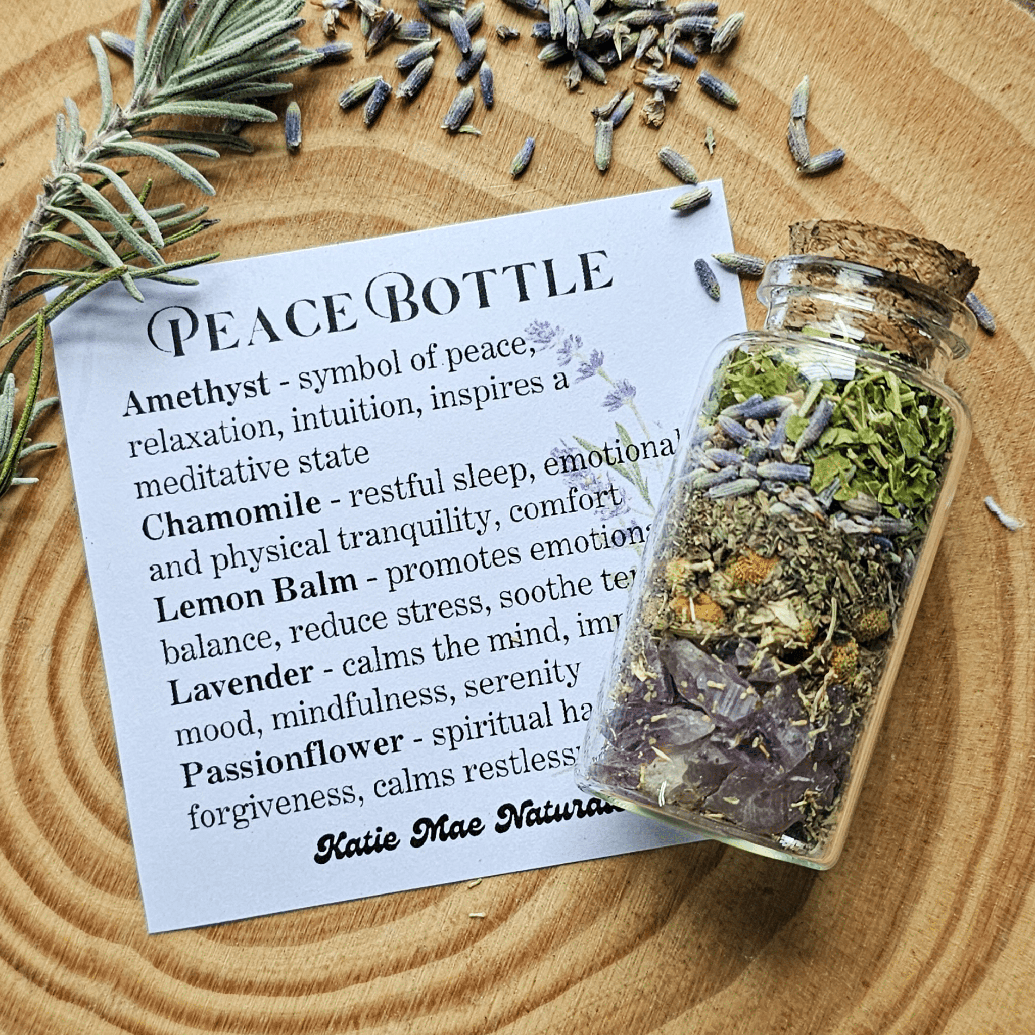 Peace Spell Bottle, Intention Setting for Relaxation and Calm - Collective Awakening