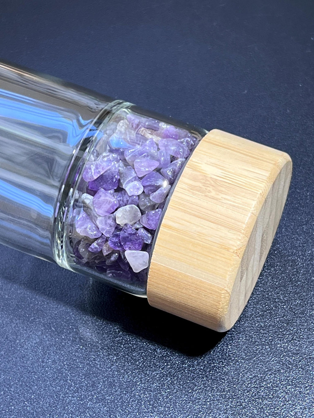 Crystal Infused Glass Water Bottle (Interchangeable Base) Gemstone Infuser - Collective Awakening