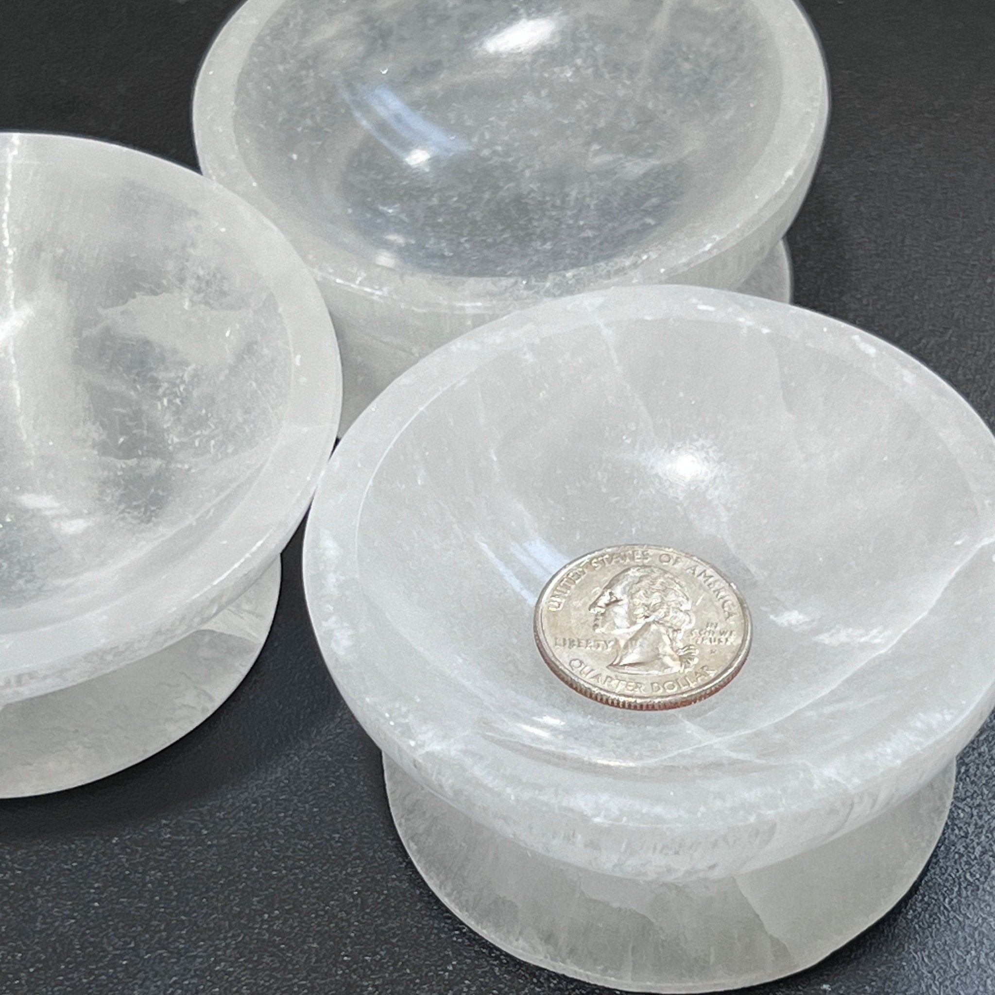 Selenite Satin Spar Crystal Bowl with Pedestal Carving - Collective Awakening