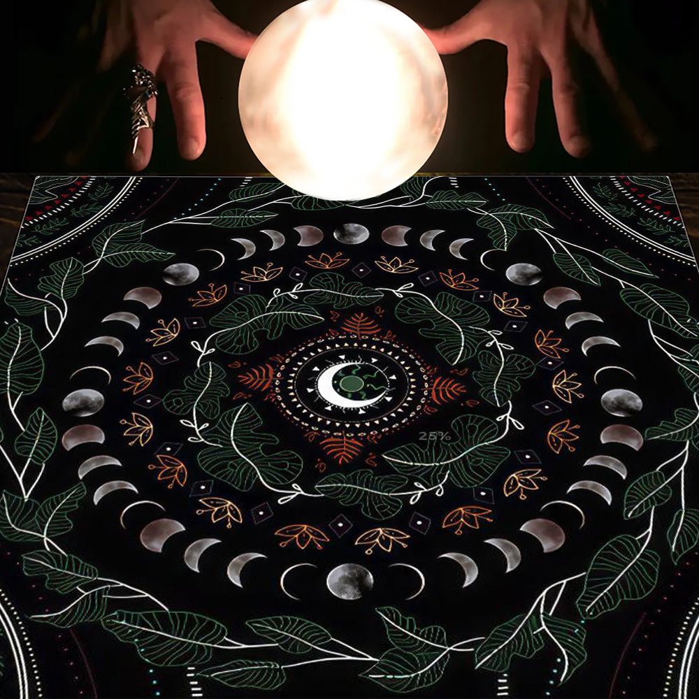 Tarot Tablecloth Cloth Cushion Tarot Moon Sun Lucky Tree Flannel Tablecloth - Collective Awakening