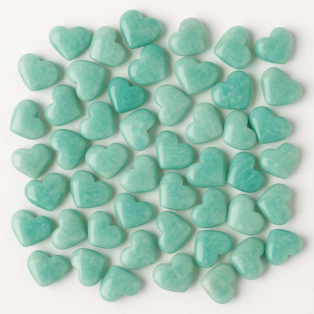 Amazonite Mini Hearts – Calming Blue - Green (Per LB) - Collective Awakening