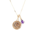 Aquarius - Zodiac Purple Amethyst Golden Charm Necklace - Collective Awakening