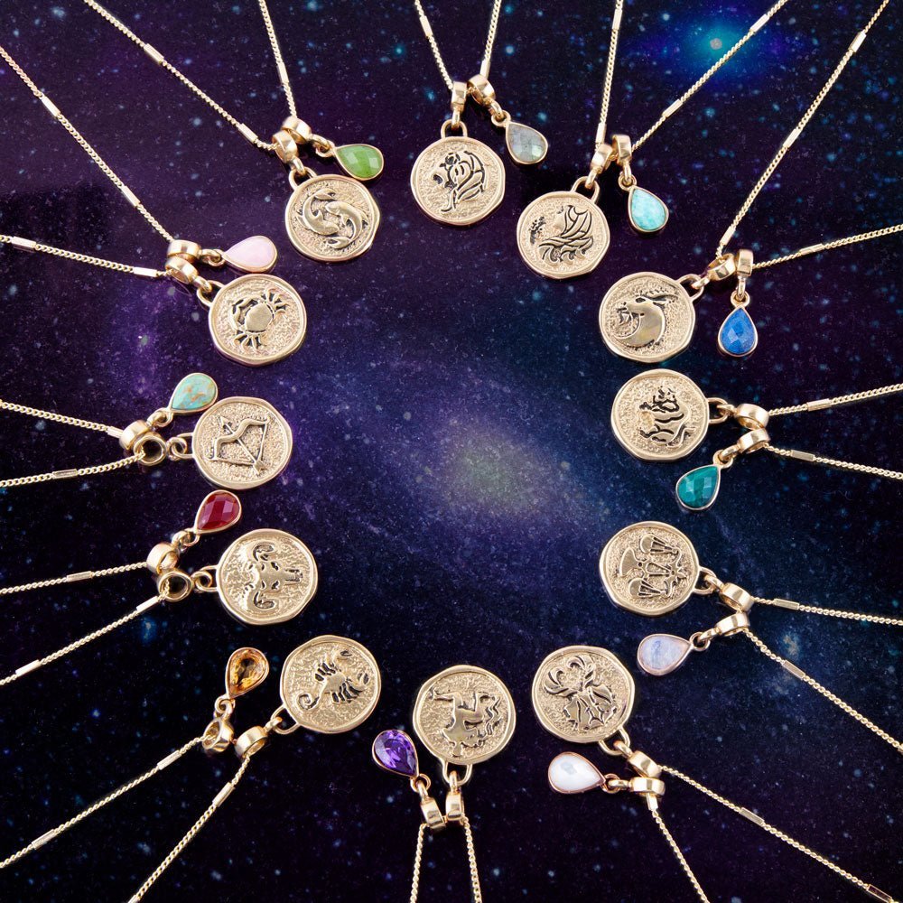 Aries - Zodiac Red Carnelian Golden Charm Necklace - Collective Awakening