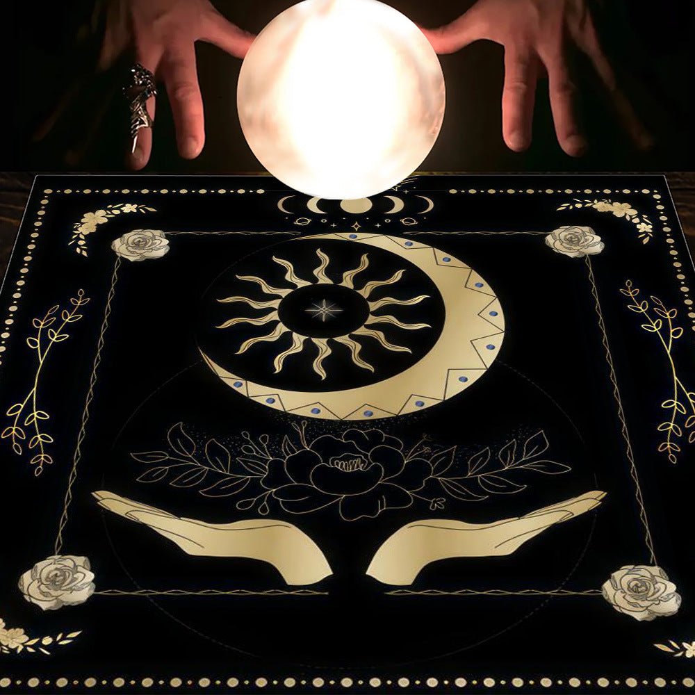 Tarot Tablecloth Cloth Cushion Tarot Moon Sun Lucky Tree Flannel Tablecloth - Collective Awakening