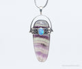 Vintage Purple & Green Fluorite Blue Opal Sterling Silver Pendant - Collective Awakening